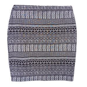 Joe B by Joe Benbasset Tube Skirt Size Medium Black and Gray Geometric Print